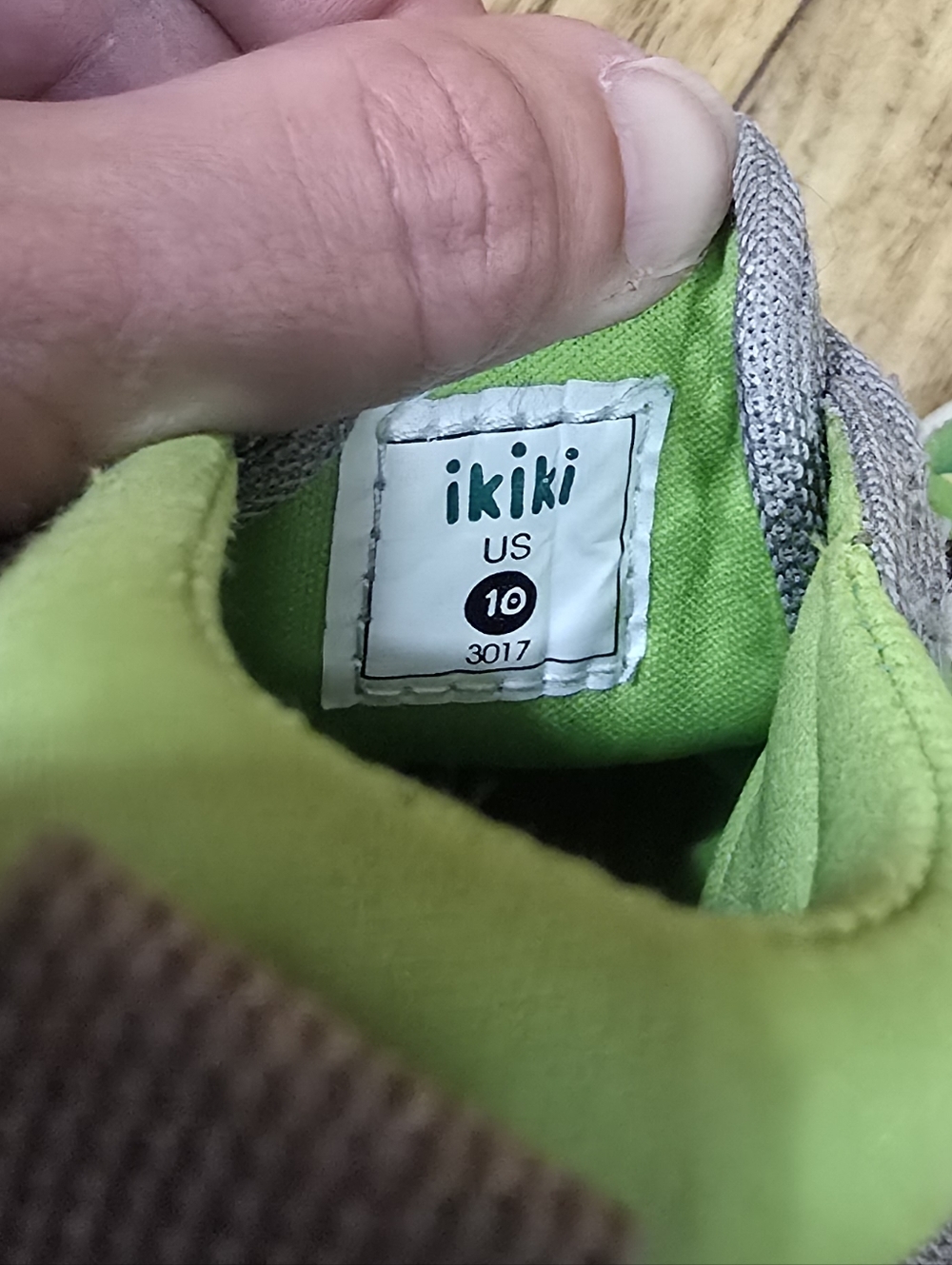 Kids Grey & Green Dino Slip-On Sneakers with Hook-and-Loop Strap - Picture 7 of 8